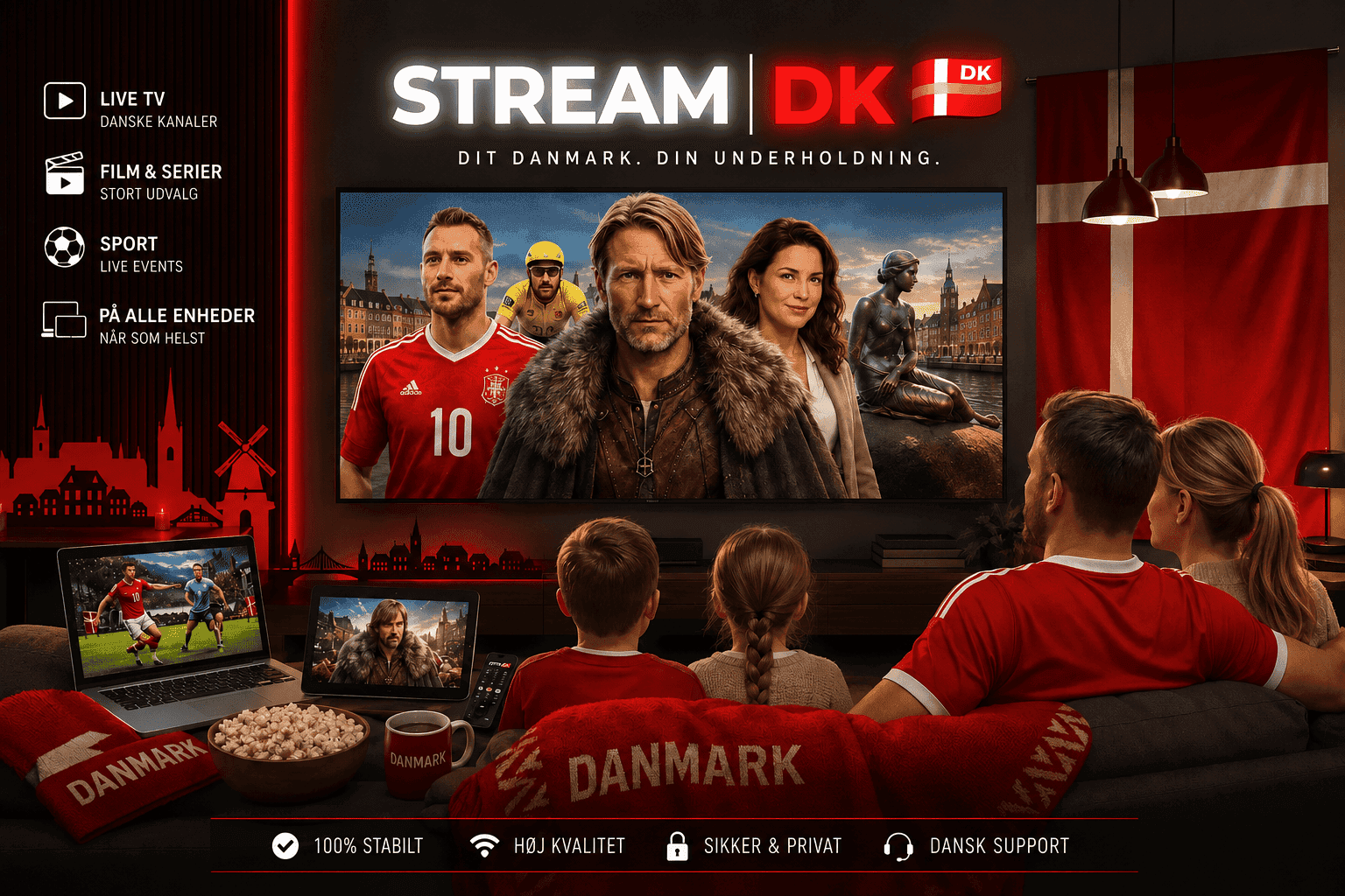 IPTVSTREAM.DK — dansk streaming af tv, film, serier og sport i 4K på alle enheder